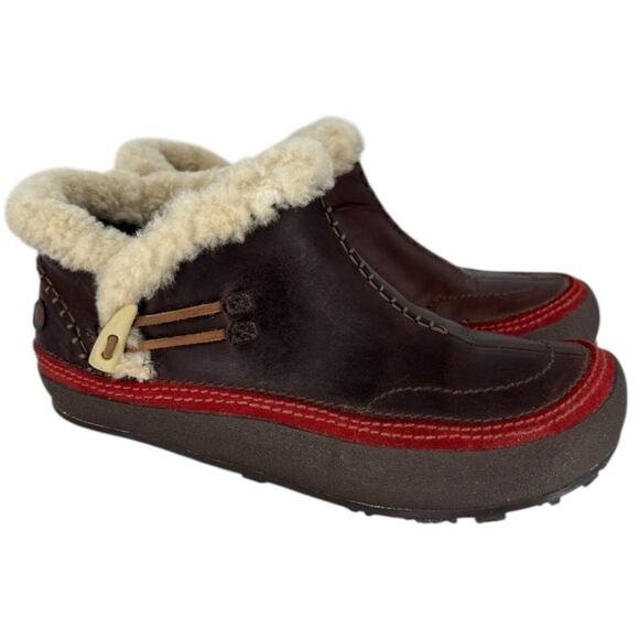 Merrel Tibet Shearling Leather Boots Size 8.5 Thinsulate Fleece - Picture 1 of 11